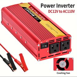 2500W/1000W Power Inverter Charger Converter, 12V to 110V US Standard Socket Transformer, Vehicle and Marine Universal Portable Automatic Power Adapte