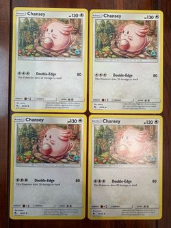 Pokemon Chansey 46/68 Hidden Fates Non-Holo Lot of 4! NM