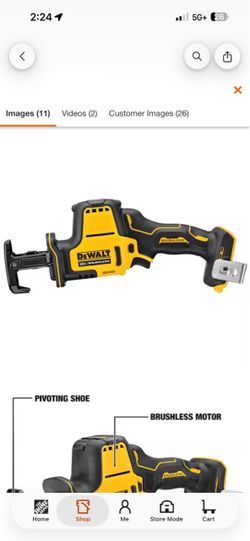 DEWALT 20V  atomic xr Brushless Reciprocating Saw & 5 ah battery and charger