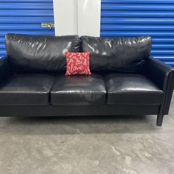 Comfortable Real Leather Couch (free delivery)
