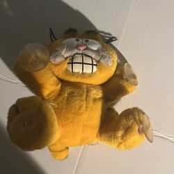 Vintage Dakin 1981 Plush Garfield Stuck on You Suction Cups Car Window Cling