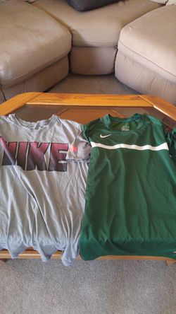 Boys nike shirts, size med, green one is dri fit