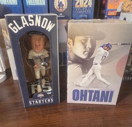 Dodgers - Glasnow world series starter series and Ohtani 50 50 homerun bobblehead... never opened. Looking to trade for Miguel Rojas or 2026 Kike Hern