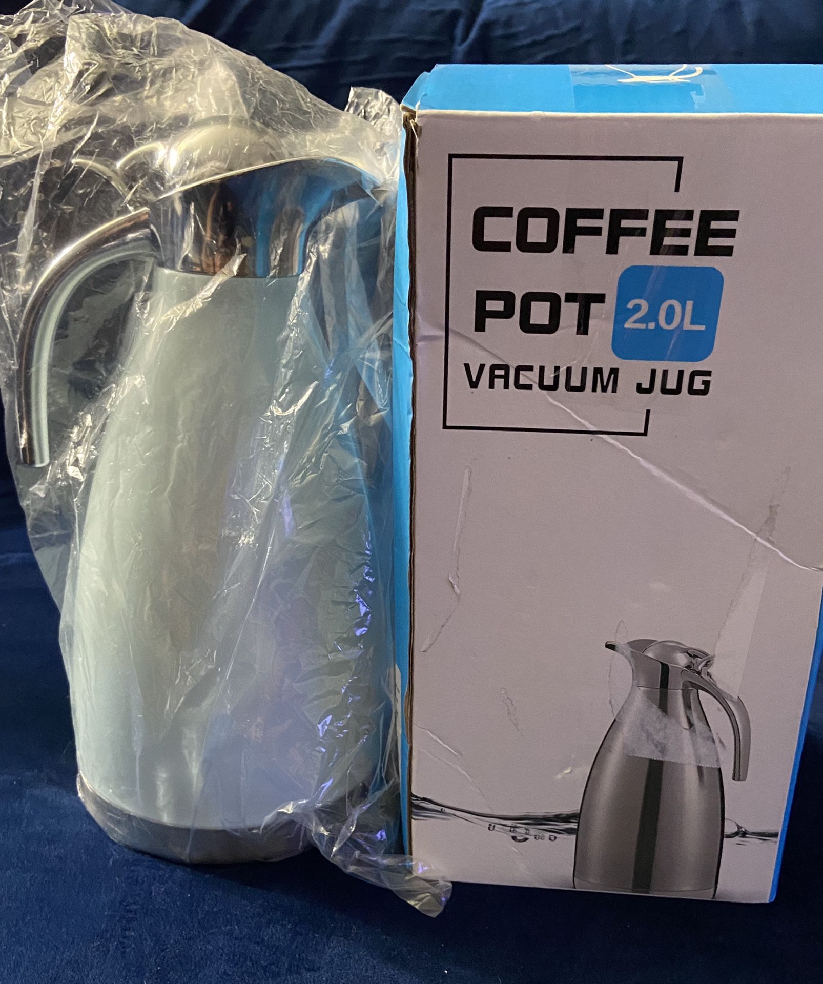 Stainless Steel Coffee Pot 2.0L Vacuum Jug Double Wall Insulation For Hot/Cold