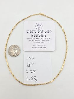 14k gold 16" figarope necklace