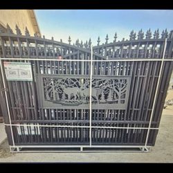 NEW METAL FARM DRIVEWAY GATE HEAVY DUTY, 7'x20'
GALVANIZED +POWDER COATING
ONE SET =LEFT LEAF+RIGHT LEAF
DEER MOTIF STYLE
Only serious people please
F