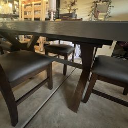 NEW 5 Pc Dinning Set  (Farm, Rustic Style)