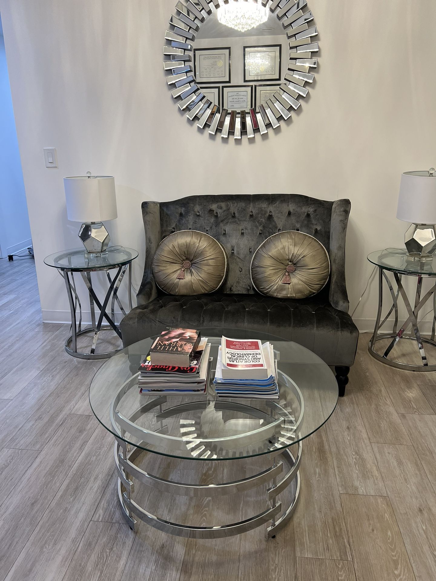 Velvet sofa And Chair Set (or Alacarte)