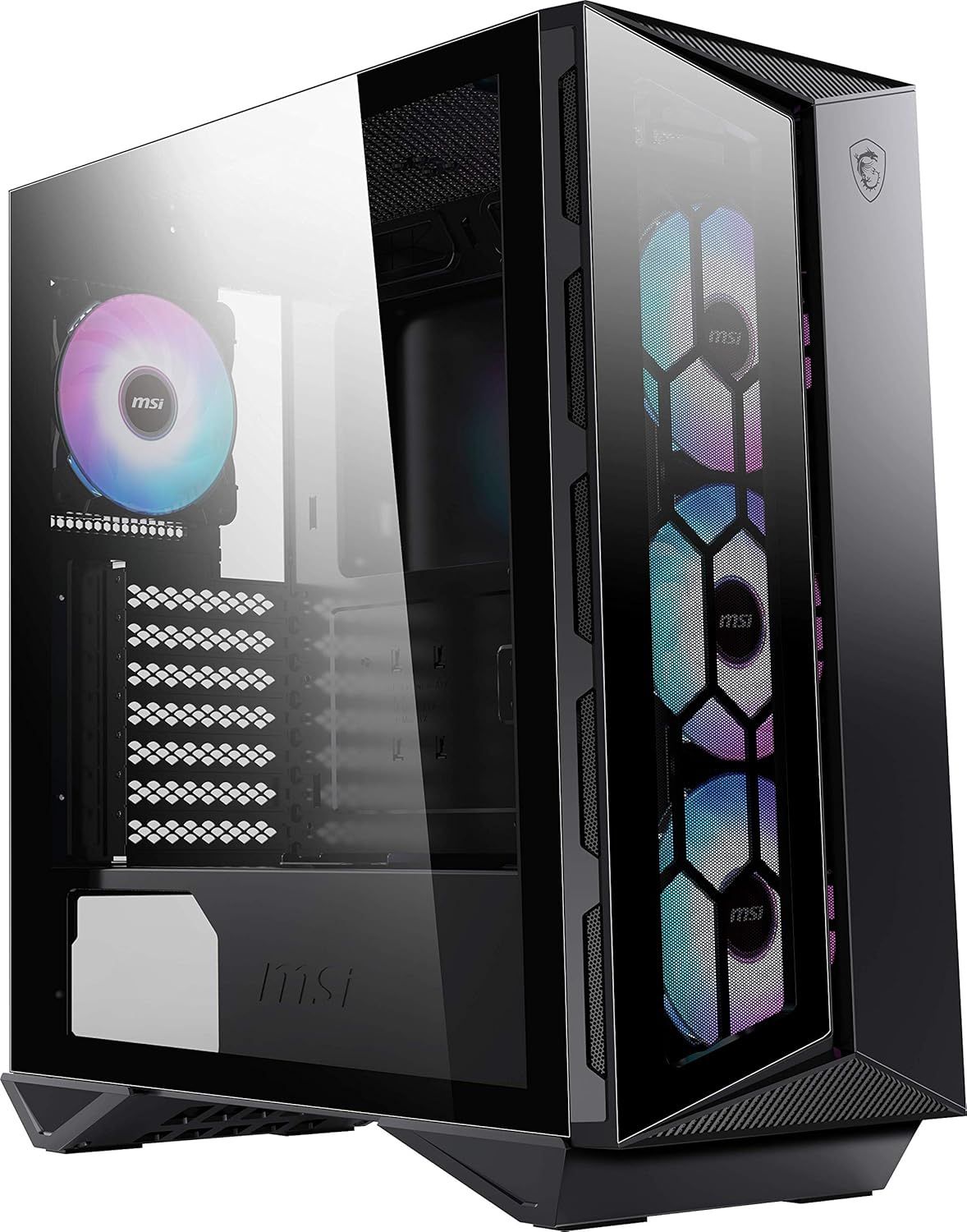PC Case MSI GUNGNIR 110R With 4 MSI Argb Fans + AIO + PSU + RGB Fans + GPU Bracket – Used