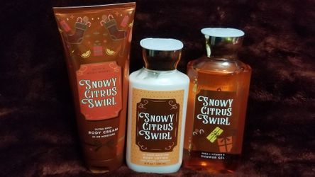 Set of 3 Bath & Body Works 'Snowy Citrus Swirl' (Fragrance: Tangerine/Whipped Marshmallow/Tonka Bean/Fresh Vanilla)