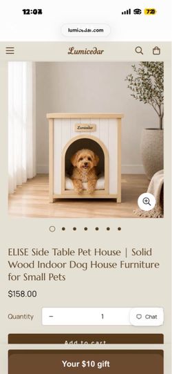 Lumicedar ELISE Side Table Pet House - Dog house furniture