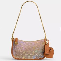 Swinger Bag 20 With Chain In Crystal Signature Jacquard With Gift Box
