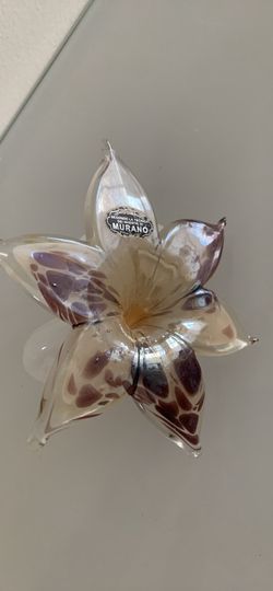 Vintage Murano Glass Flower 6”