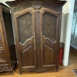 Gorgeous Baker Milling Road Hand-Carved Armoire