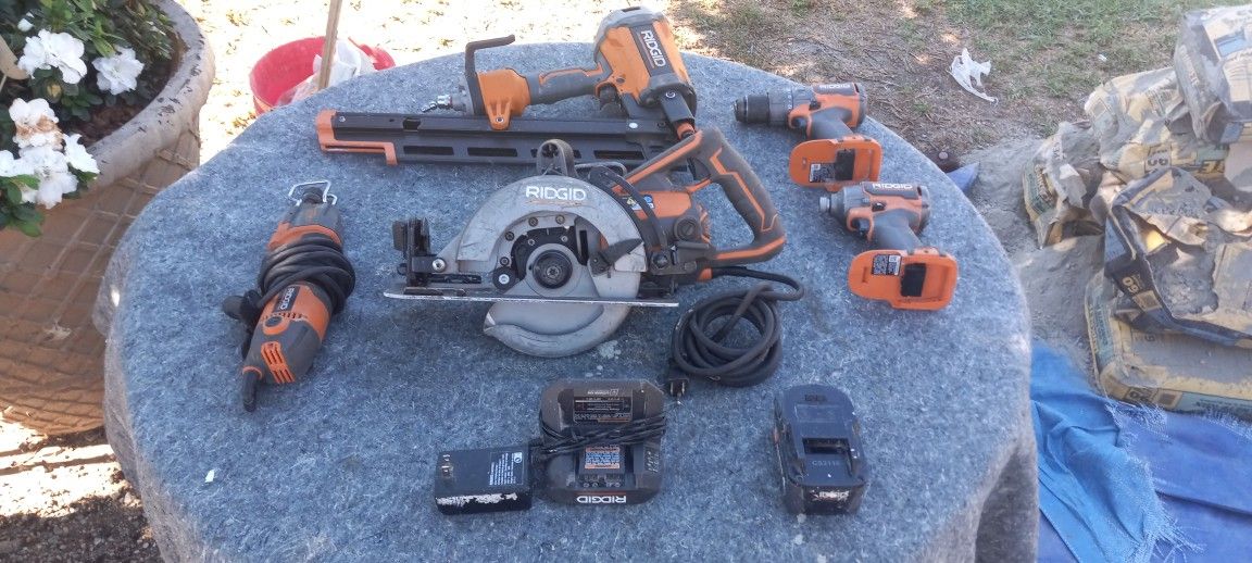 Lot Of Ridgid Power Tools