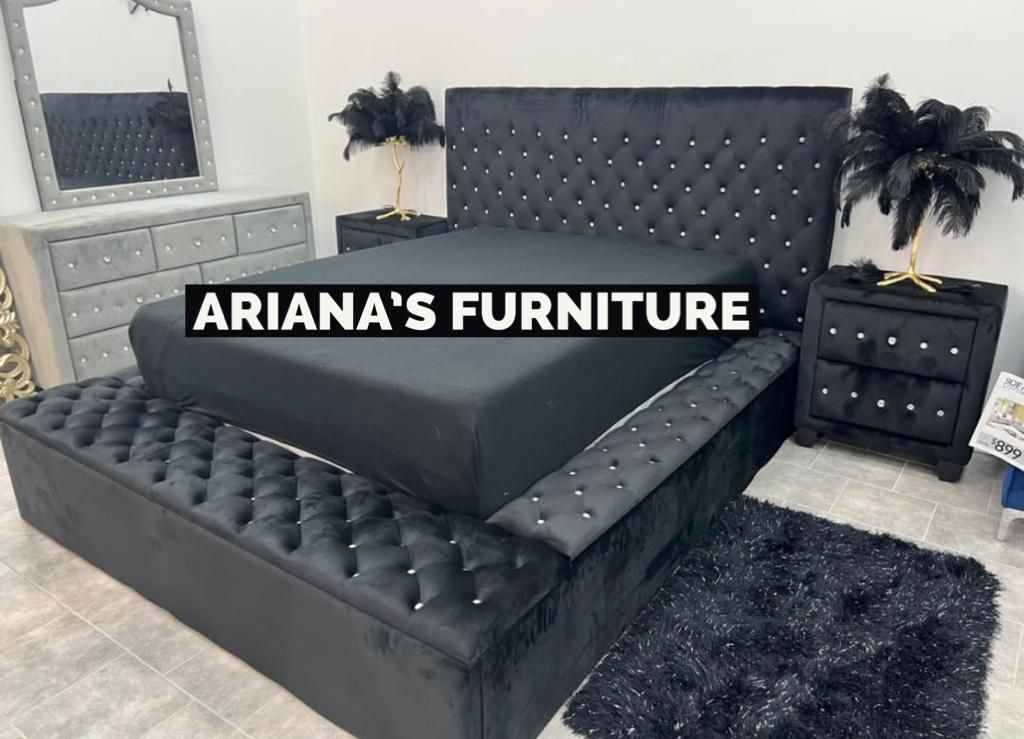 New Queen Bed Dresser Mirror Nightstand