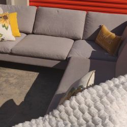 Modern Gray L Shaped Sectional Couch Free Delivery 
