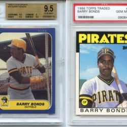 Barry Bonds Rookie Card Lot 1986 Topps & Fleer Gem Mint