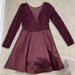 Burgundy Dress For Prom, Party, Date Night (Size 9)