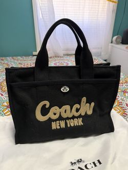 Coach Tote Bag Black And Brown With Shoulder Strap