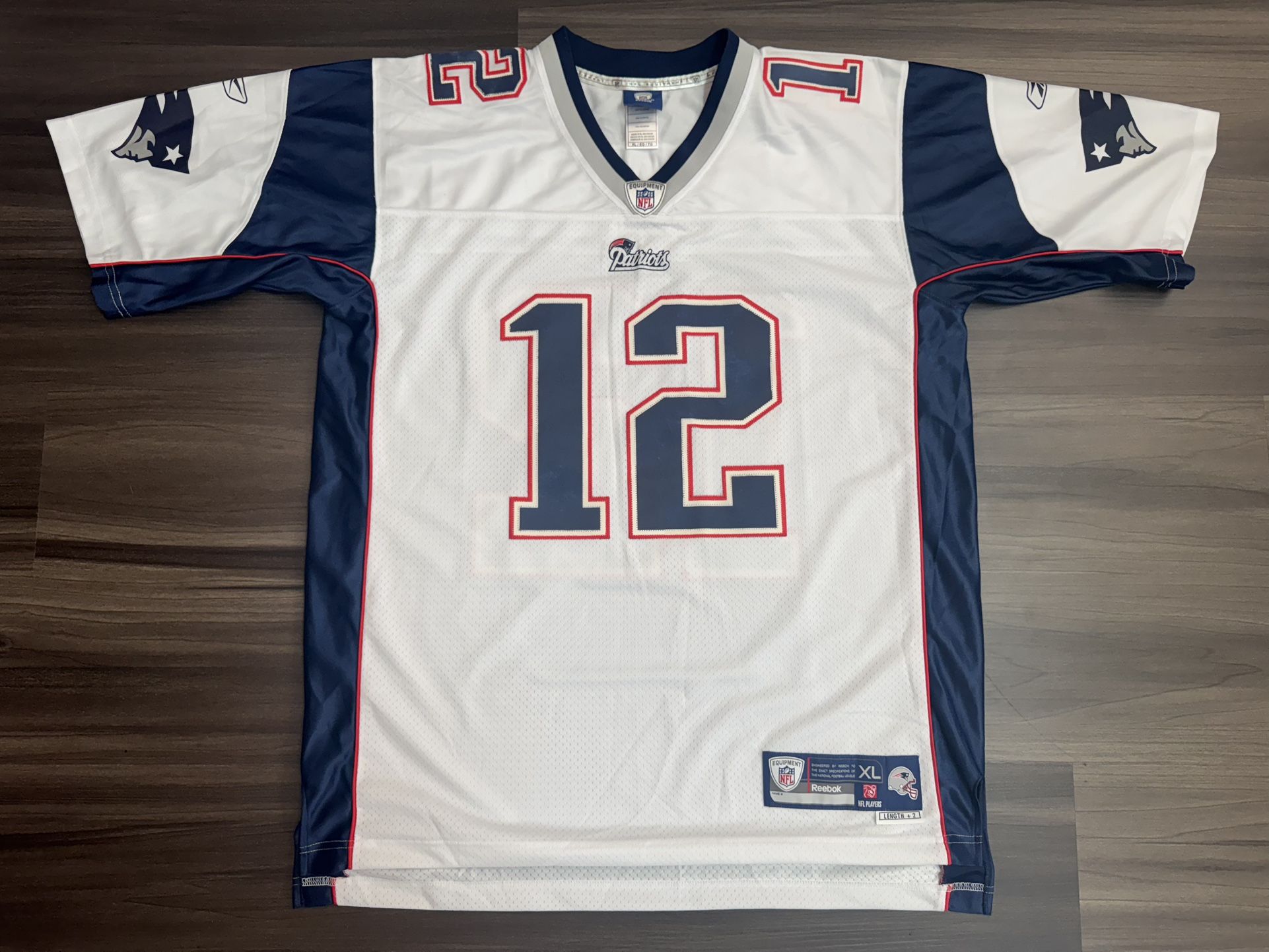 Reebok On-Field New England Patriots Tom Brady #12 Away Stitched Jersey Men’s XL