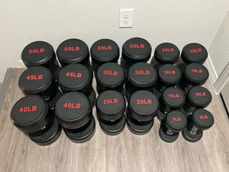 Dumbbells Commercial urethane like new 5-50lb pair sets weights