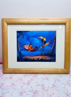 Lilo & Stitch On Hammock Disney Movie Framed Lithograph