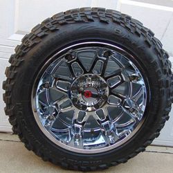 20X12 Chrome Worx Rims & LT 295 55 20 Mickey Thompson Baja Boss MT Tires 8X180 -44MM Offset