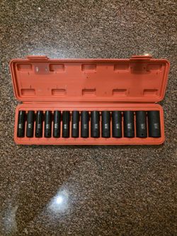 Brand new 3/8" square drive metric impact deep socket kit set (14 pcs)