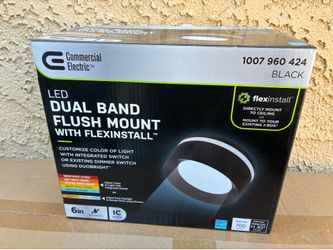 Commercial Electric 6" LED Recessed Flush Mount Light Matte Black FlexInstall