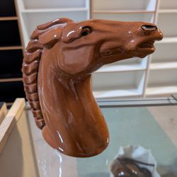 Vintage P Brown 1950 Ceramic Horse Head Vase Mid Century Animal Collectible Decor
