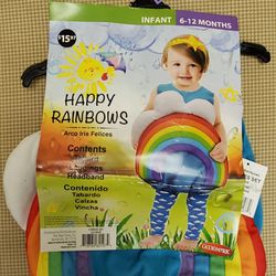 Happy Rainbows Plush Costume Baby Infant Toddler Halloween 6-12M months NEW