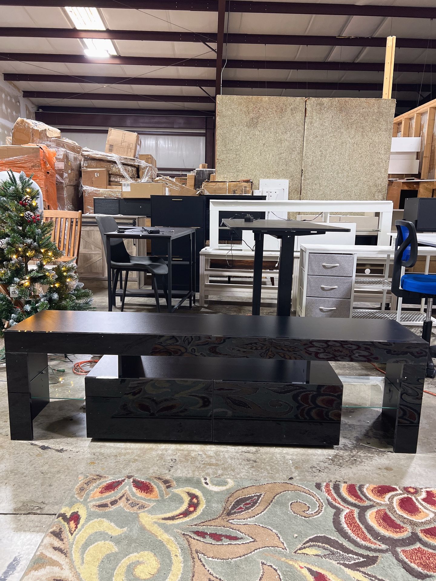 Spicer discount only one ππ..TV stand, modern lighting TV cabinet, entertainment center media and open shelving, TV control table with 2 drawers and