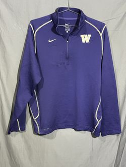 Nike Dr-Fit University Of Washington Quarter Zip Pullover Purple L Long Sleeve
