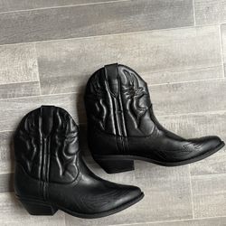 Soda Women Cowboy Western Stitched Ankle Boots Pointy Toe Booties Black RIGGING