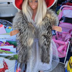 Vintage Mattel My Size La Jolla Barbie Size 3 ft Tall Doll With REAL FUR!!!
