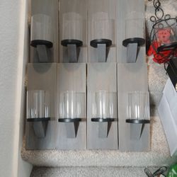 Wood Metal Glass Candle Holders 