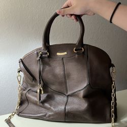 T Tahari Brown Leather Bag Big  Handbag Crossbody 