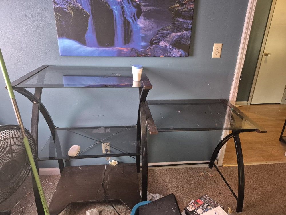 Glass Desk.