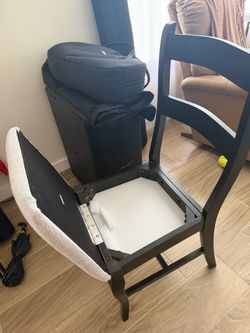 Black Wooden Dining Chair with hidden storage
