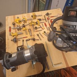 3/8 1/2 In Router And Trim Router And All The Bits