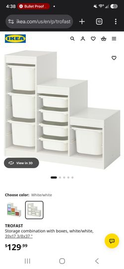 IKEA TROFAST Storage frame 39x 17 3/8x 37. White with assorted boxes