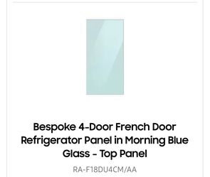 Samsung Bespoke Refrigerator Top Panel Morning Blue Glass