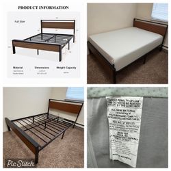LIKE NEW FULL SIZE BED AND MATTRESS!!!