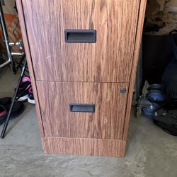 Wood Look Metal File Cabinet