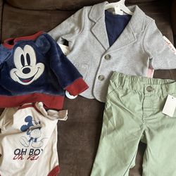 Baby Boy New Clothes 3-6 Months With A Pack Of 3 Bottles