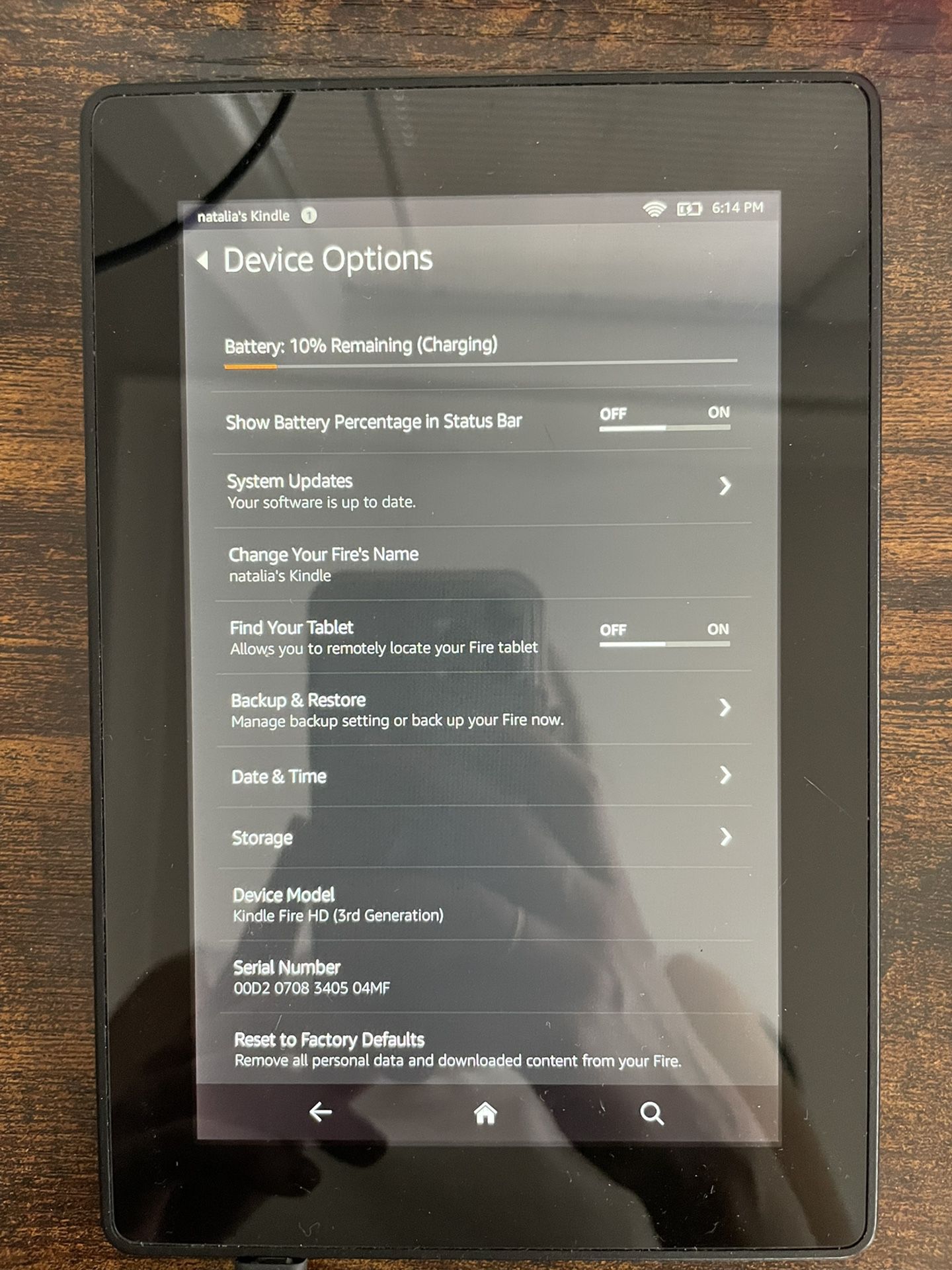 Kindle fire HD 3rd Gen With Charger 