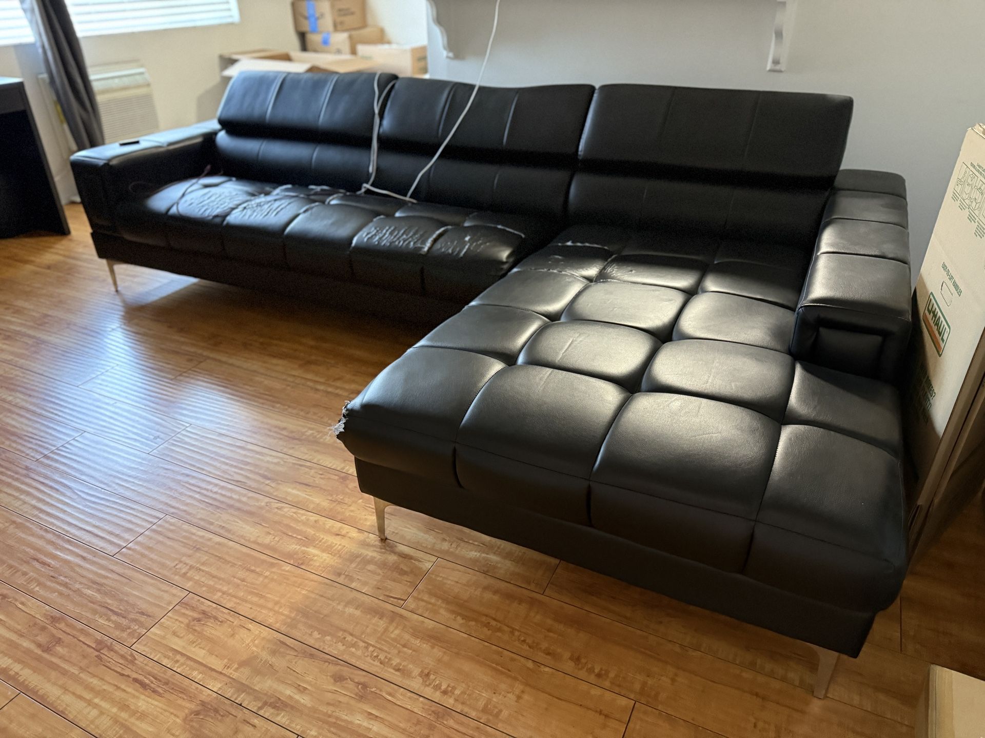 Black Leather Couch