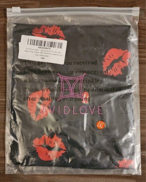 *Brand New* Women's Plus Size Avidlove Slip Dress Lingerie Sleepwear Nightgown Silk Chemise 2XL