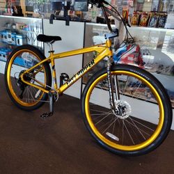 NEW 2025 SE FAST RIPPER 29 GOLD BLING GEARED 10 SPEED BIG WHEELIE BMX BIKE
